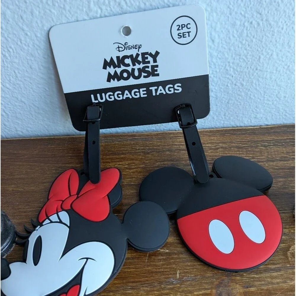 Disney Mickey Mouse and Minnie Mouse Luggage Tags - Red, Black, White